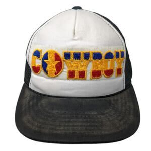 Youngan Cowboy Star Patch Trucker Hat Black Vintage Mesh Snapback Foam Front